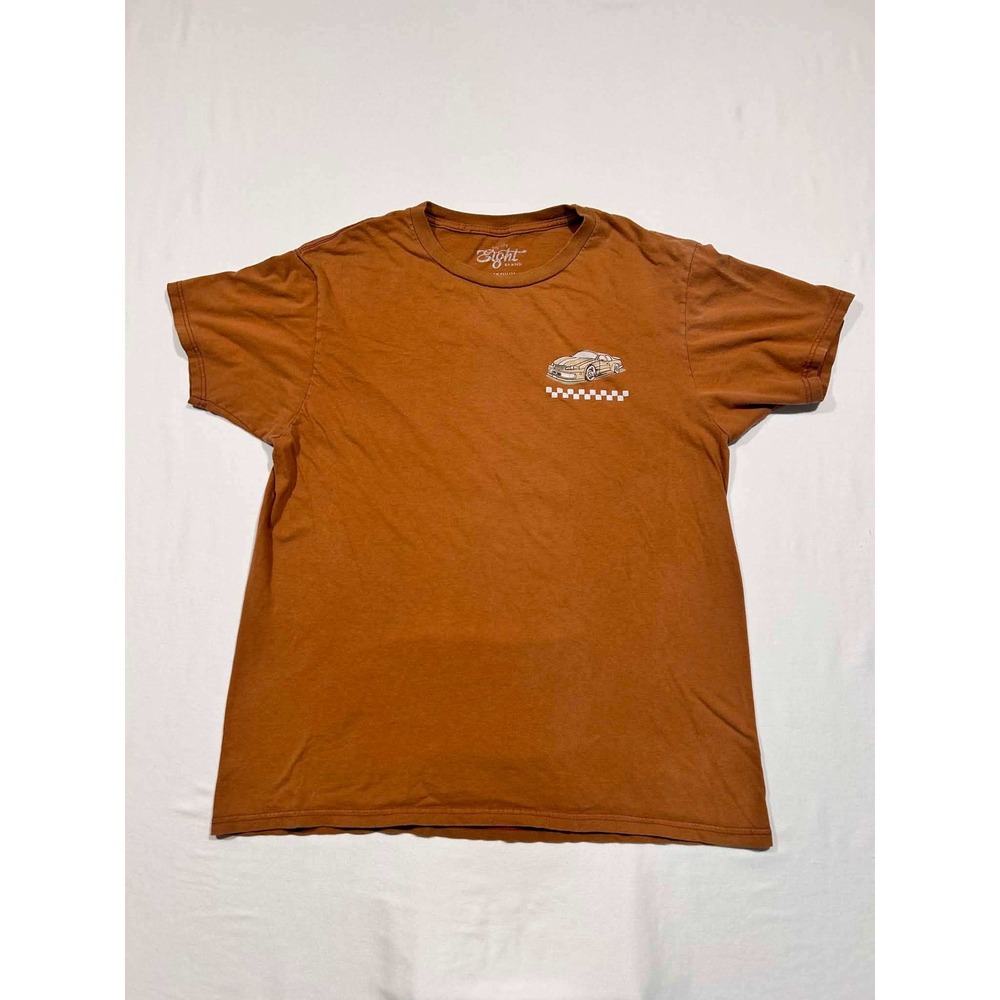 Eighty Eight Brand Mens Medium Rust Brown Last Lap Racing Car Graphic T-Shirt